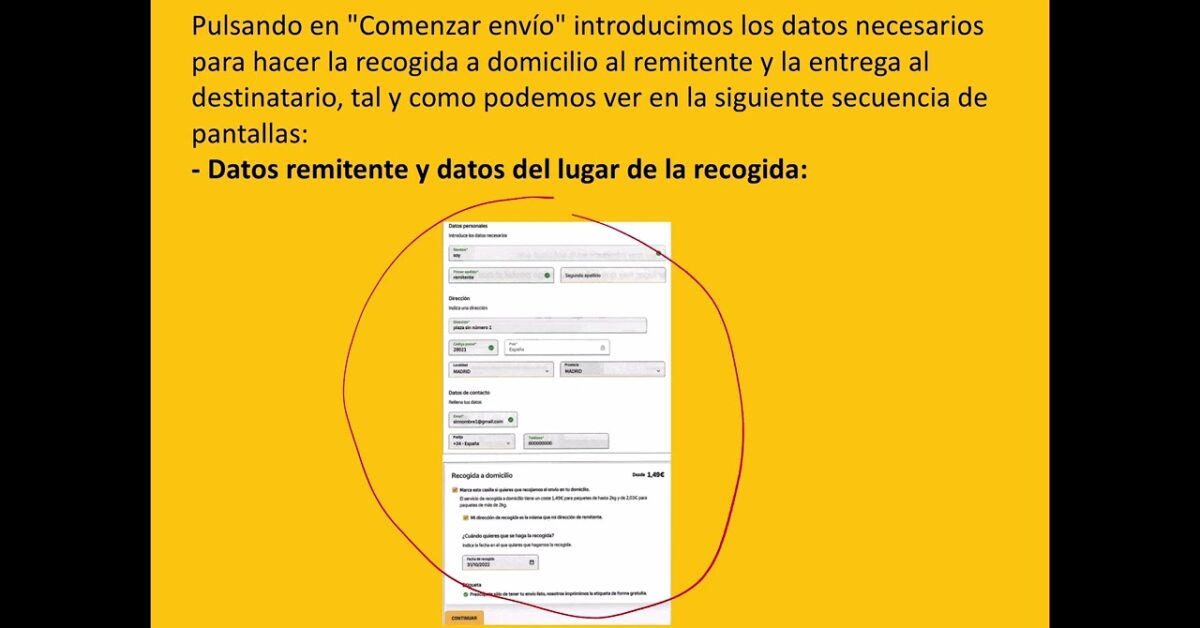 Modalidades recogida a a domicilio correos
